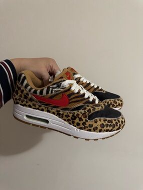 Nike Men’s Multi-Animal Print Sneakers with Red Swoosh